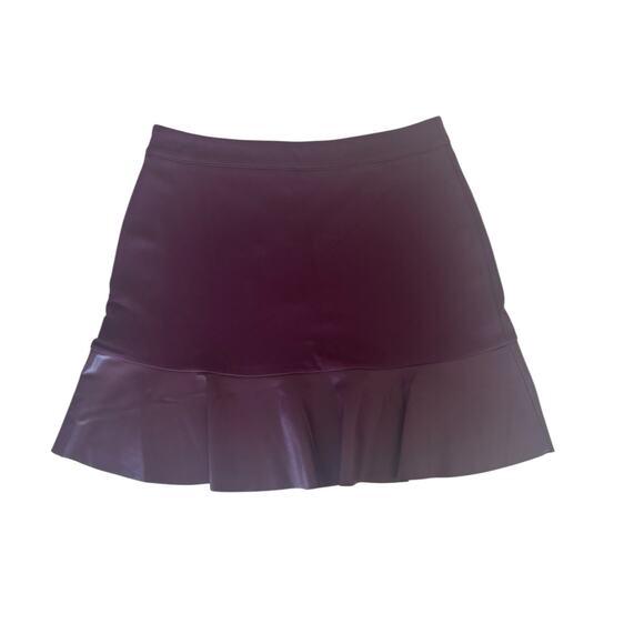 MICHAEL MICHAEL KORS BURGUNDY VEGAN FAUX LEATHER PONTE KNIT SKIRT NWT LARGE - Picture 4 of 7